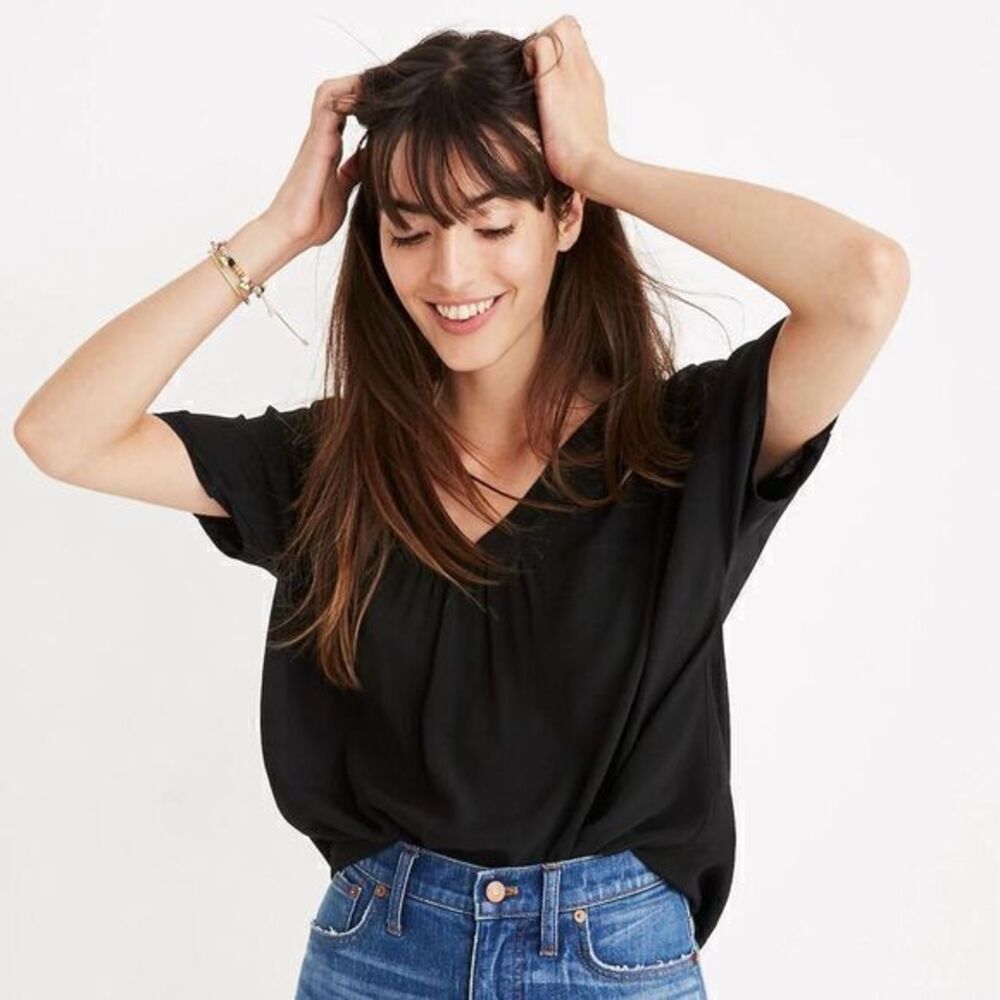 Madewell Rhyme Top in True Black Size S